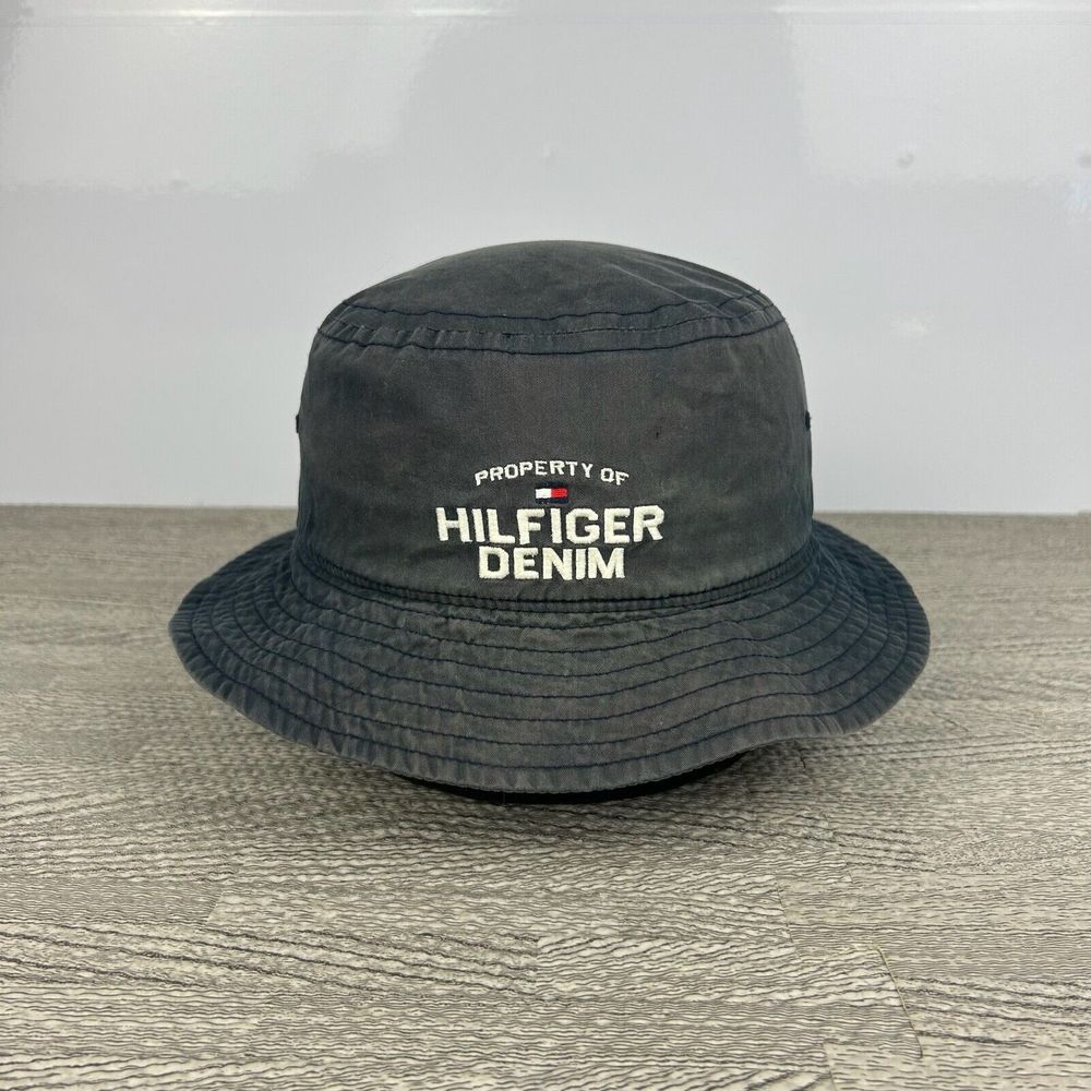 Vintage Tommy Hilfiger Bucket Hat Cap Embroidered Logo Tommy Jeans Flag